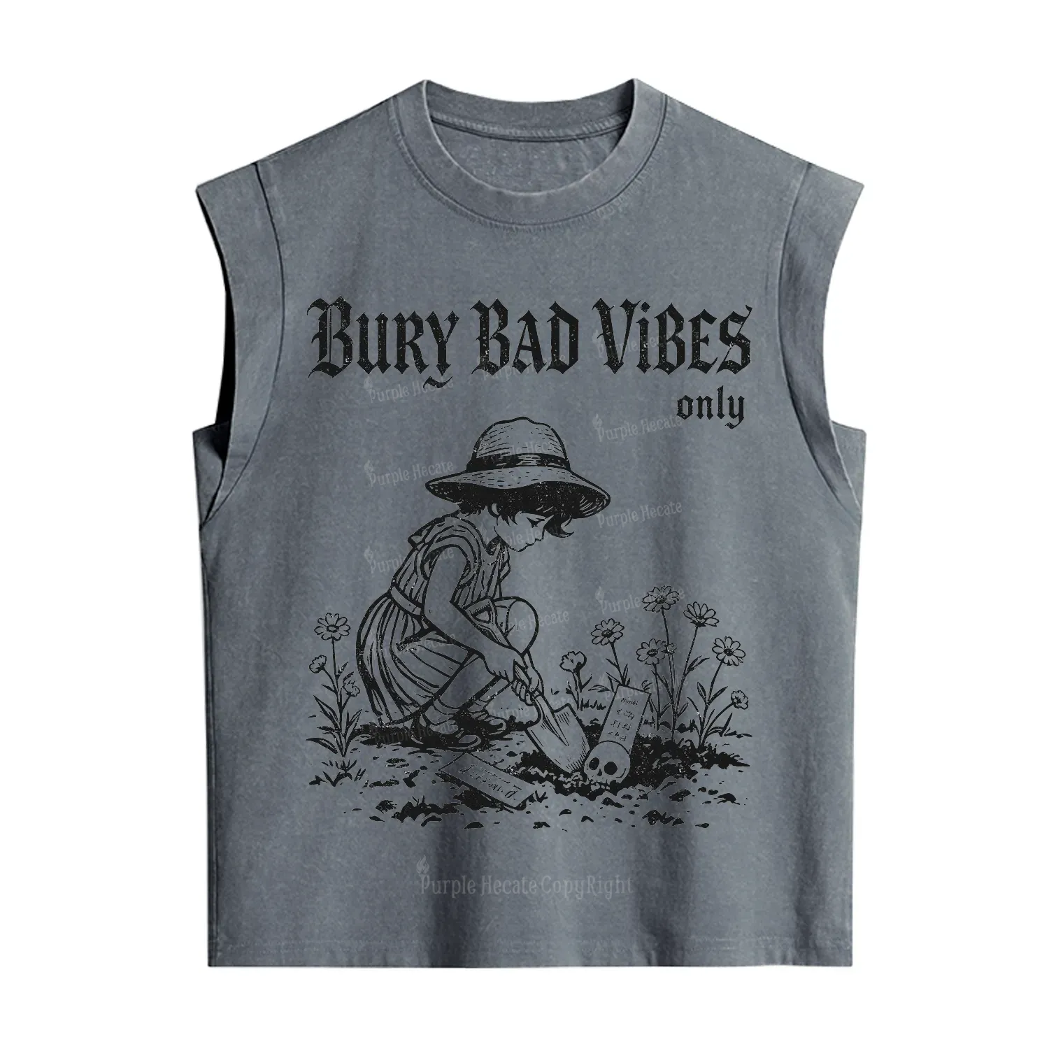 Purplehecate Bury Bad Vibes Only Vintage Washed Tank