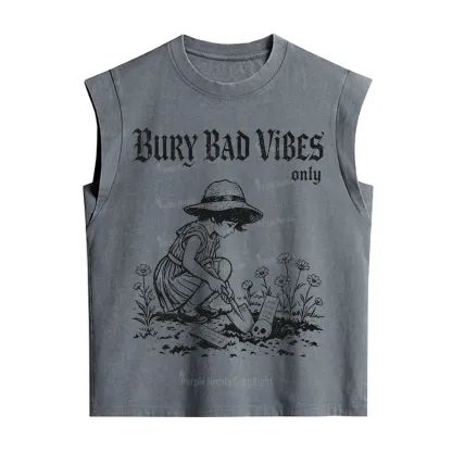 Purplehecate Bury Bad Vibes Only Vintage Washed Tank