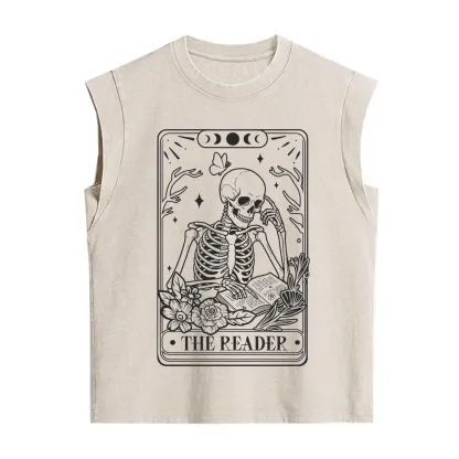 Purplehecate The Reader Tarot Skeleton Vintage Washed Tank