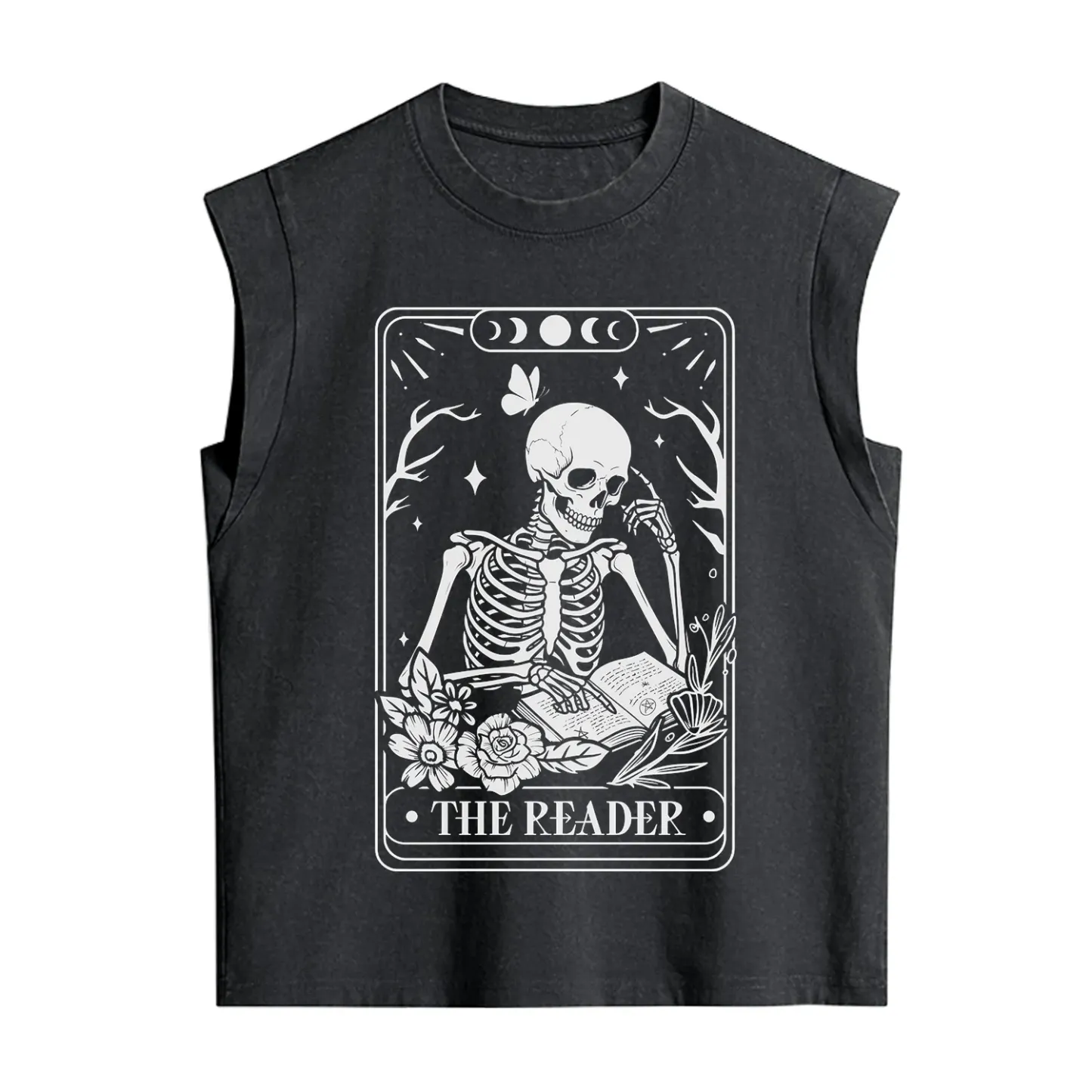Purplehecate The Reader Tarot Skeleton Vintage Washed Tank