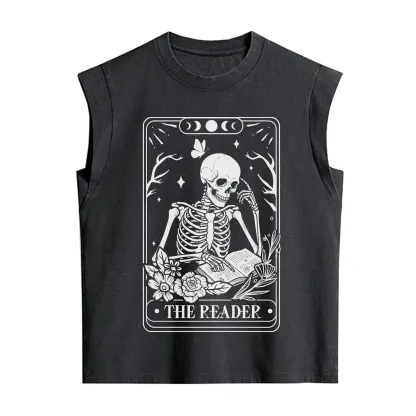Purplehecate The Reader Tarot Skeleton Vintage Washed Tank