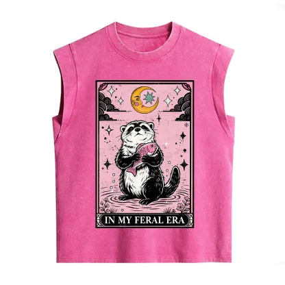 Purplehecate The In My Feral Era Tarot Otter Vintage Washed Tank