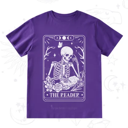 Purplehecate The Reader Tarot Skeleton T-Shirt