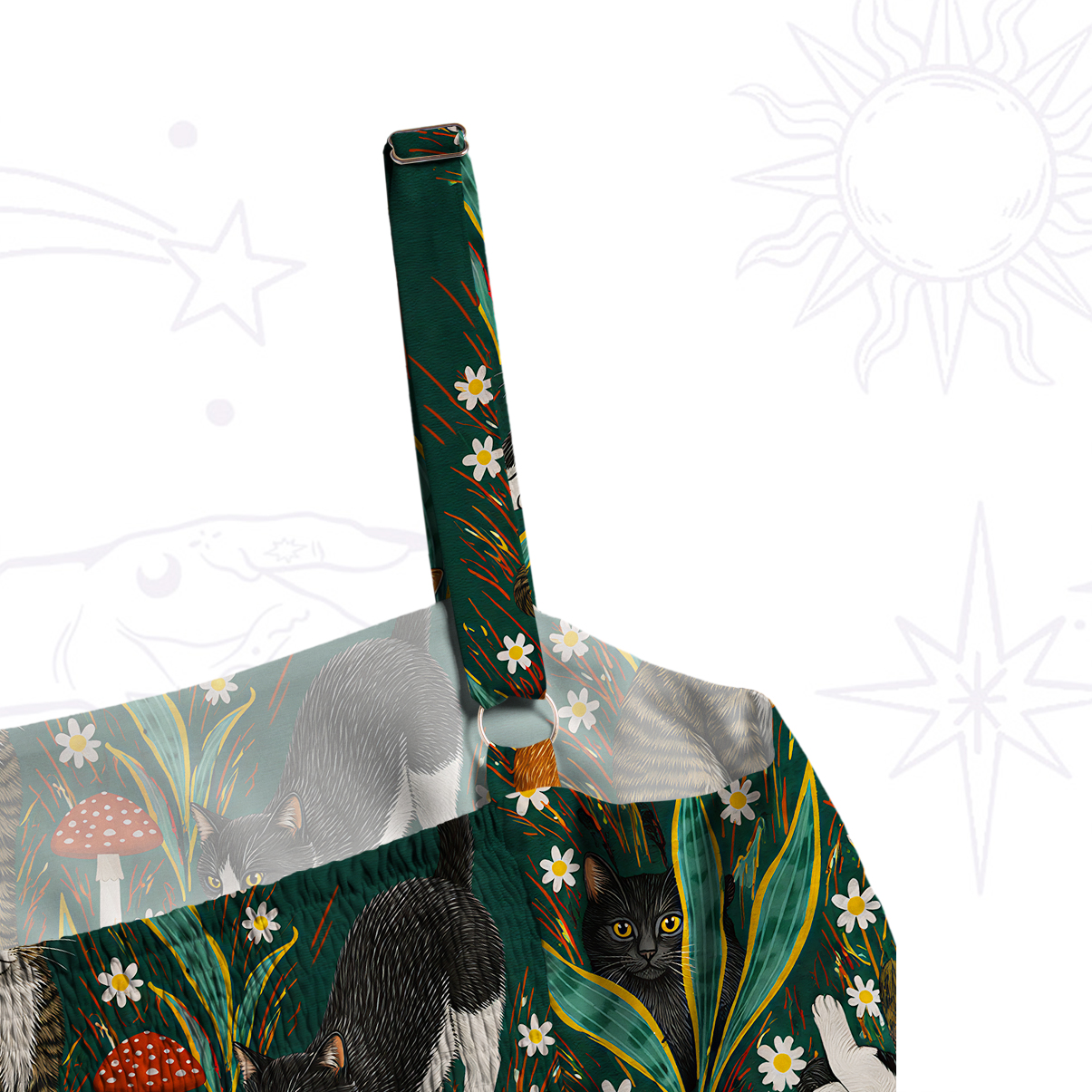 Purplehecate Magical Woodland Animal Wide Straps Maxi Dress