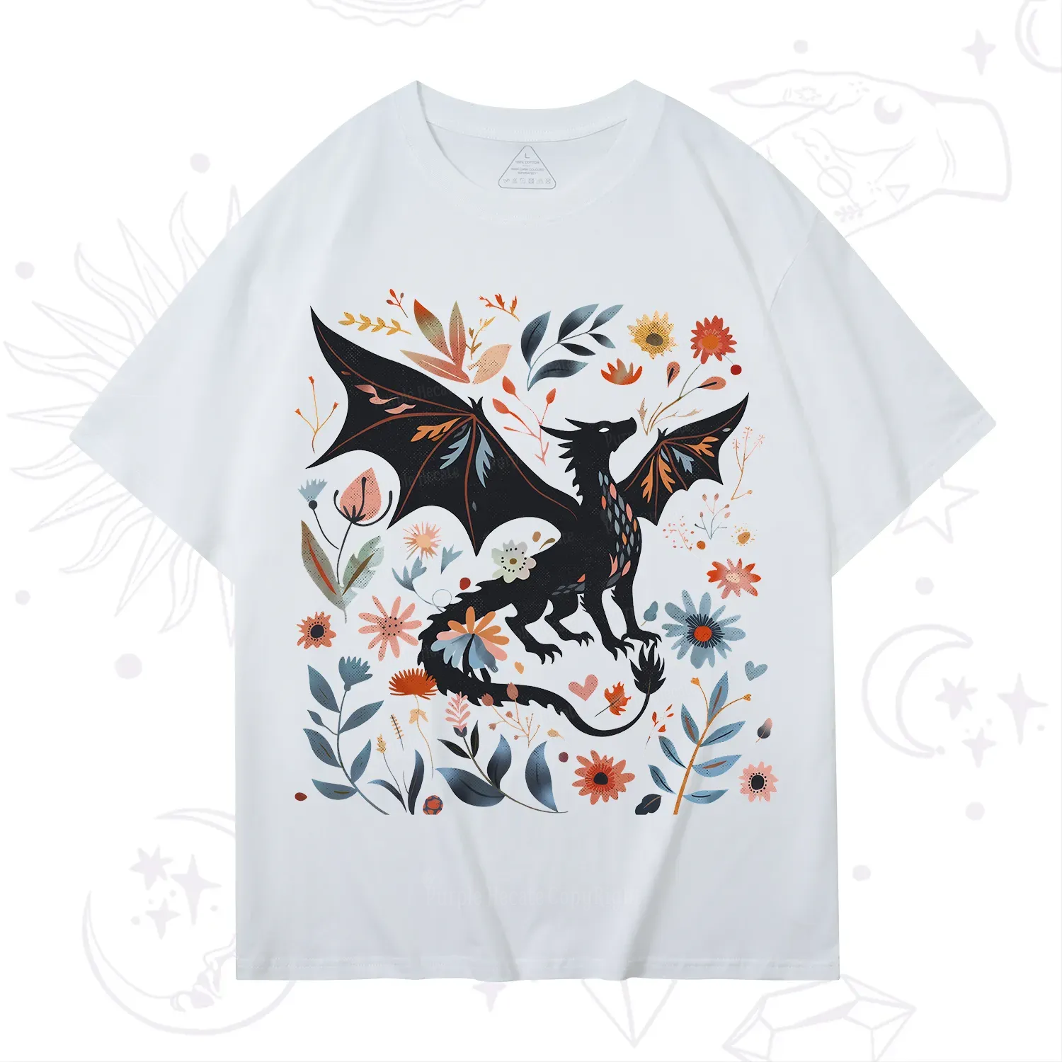 Purplehecate Vintage Fantasy Wyvern Bookish T-Shirt