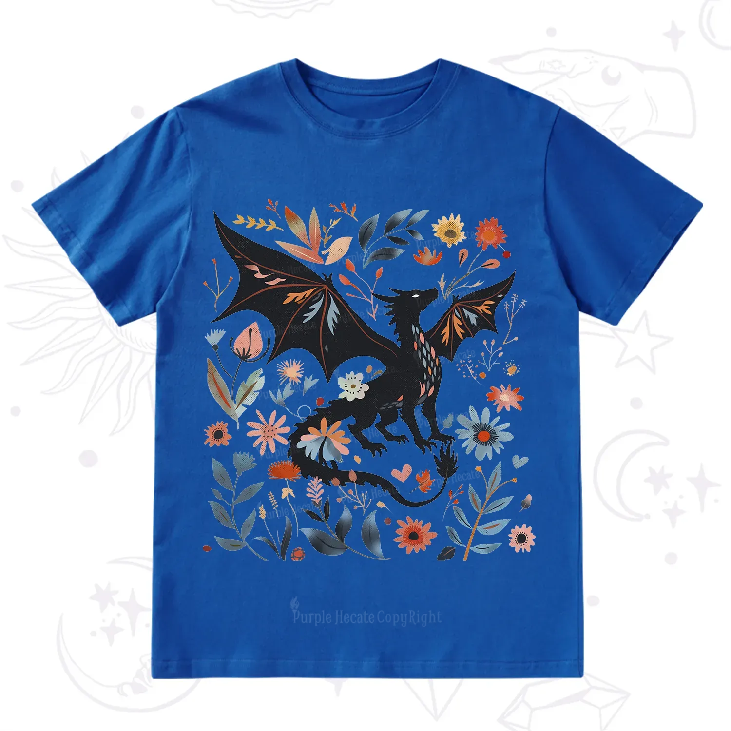 Purplehecate Vintage Fantasy Wyvern Bookish T-Shirt