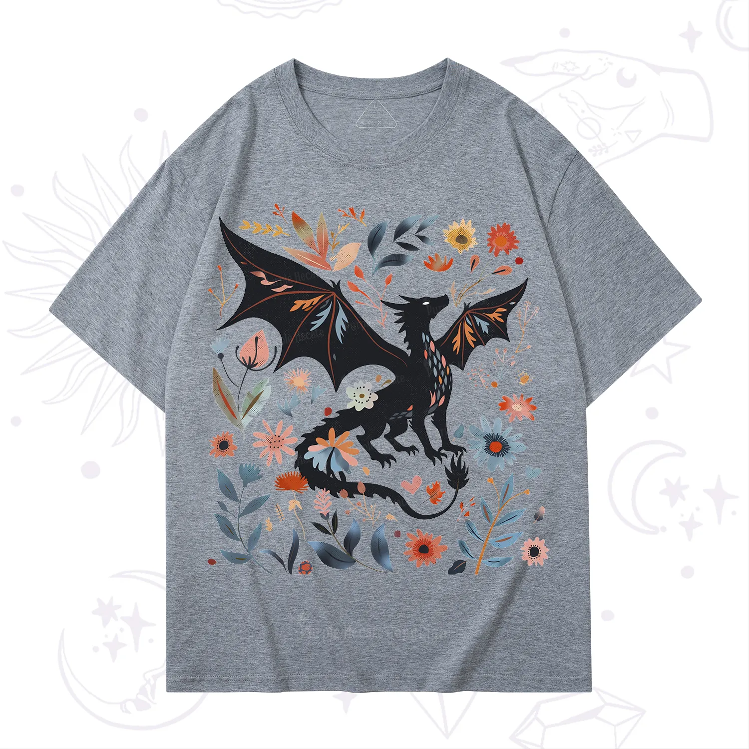 Purplehecate Vintage Fantasy Wyvern Bookish T-Shirt