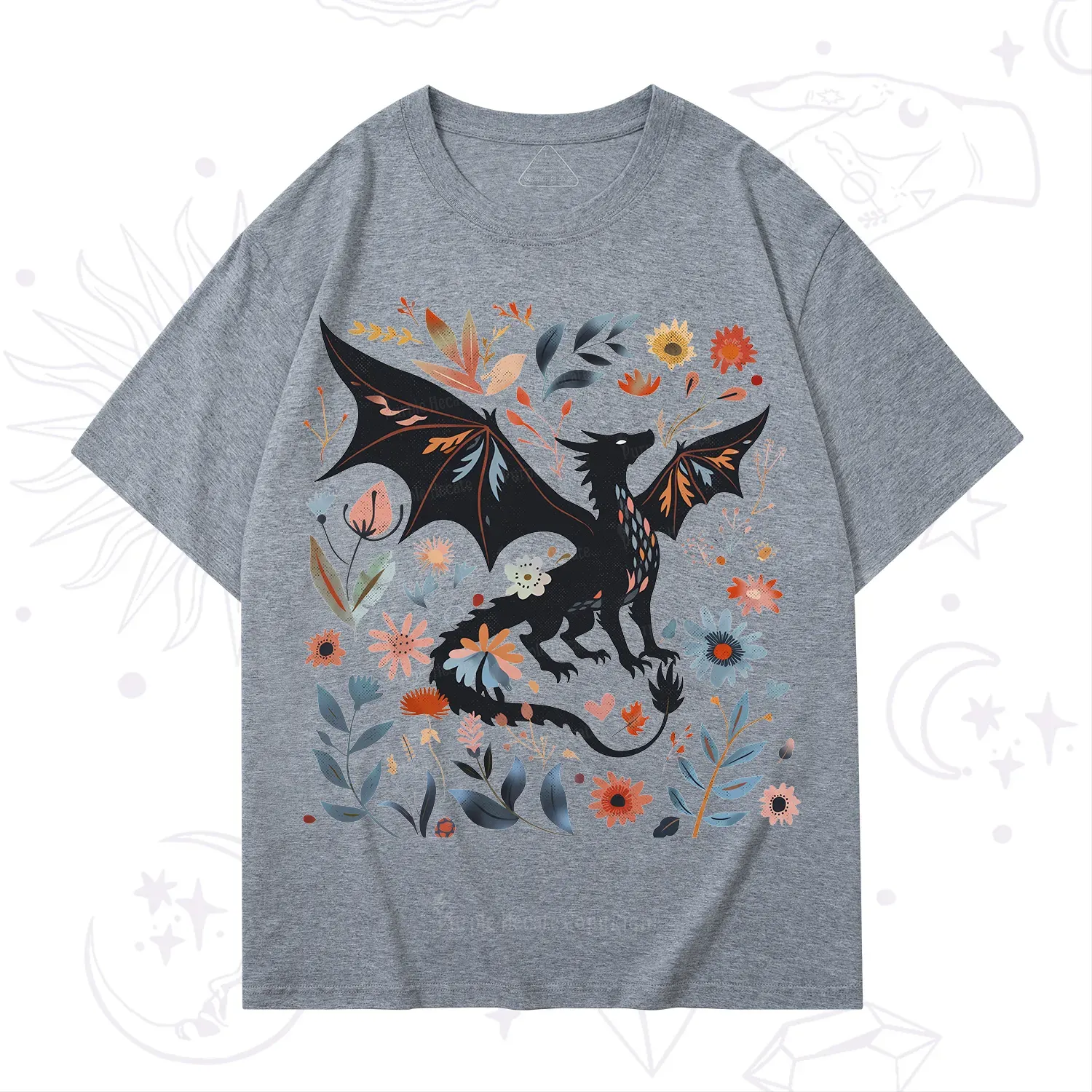 Purplehecate Vintage Fantasy Wyvern Bookish T-Shirt