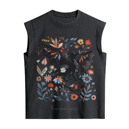 Purplehecate Vintage Fantasy Wyvern Bookish Vintage Washed Tank