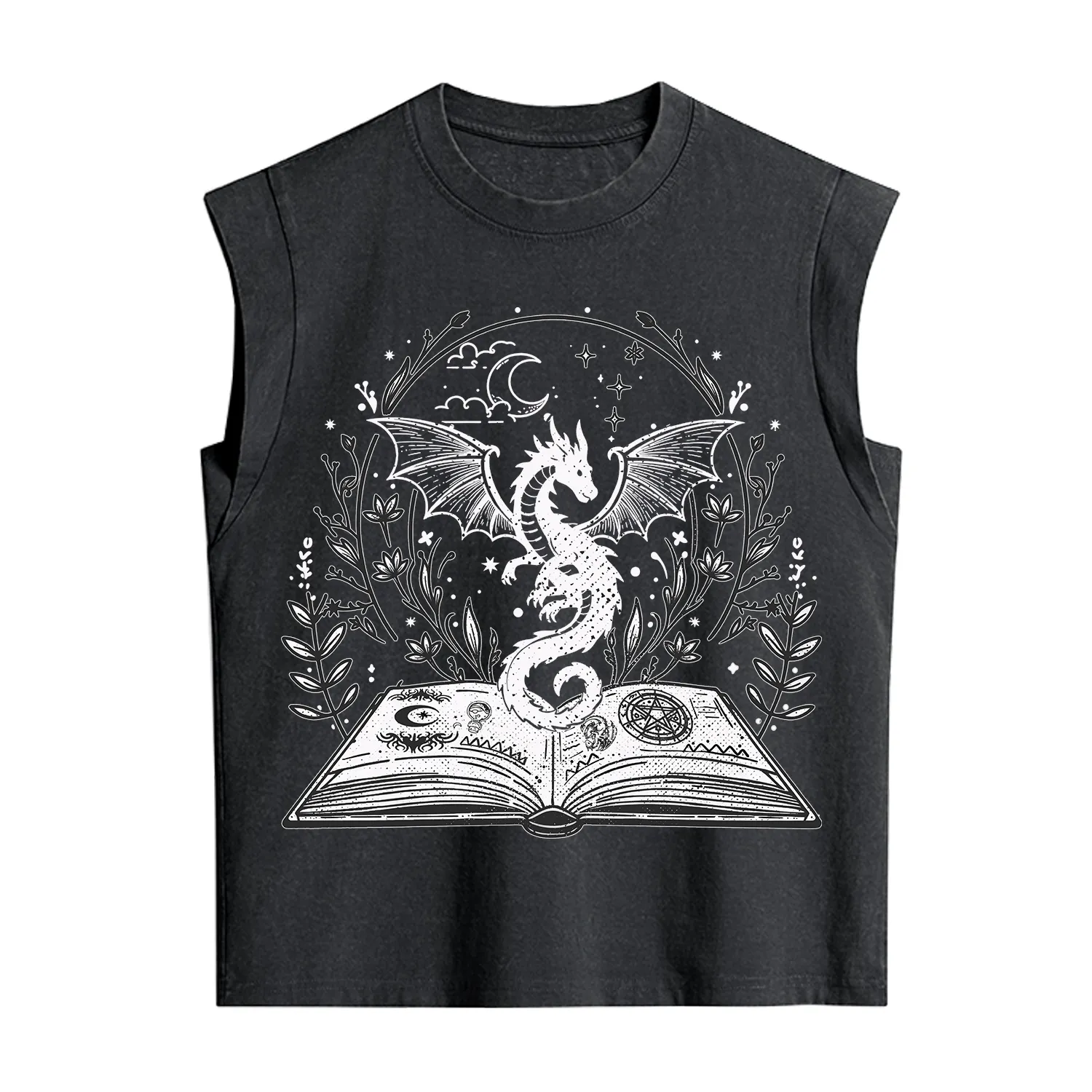 Purplehecate Magical Book Dragon Fantasy Vintage Washed Tank