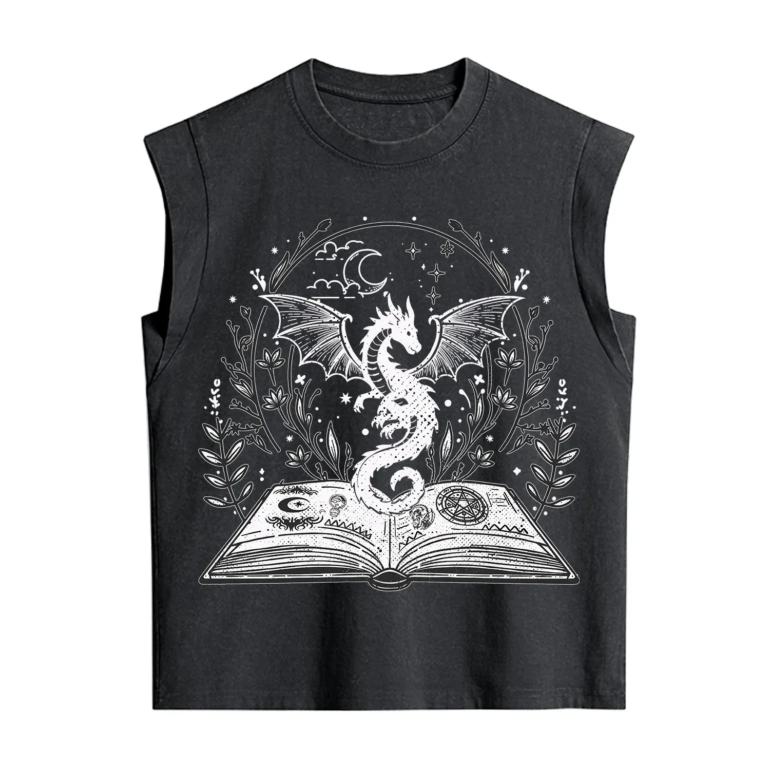 Purplehecate Magical Book Dragon Fantasy Vintage Washed Tank
