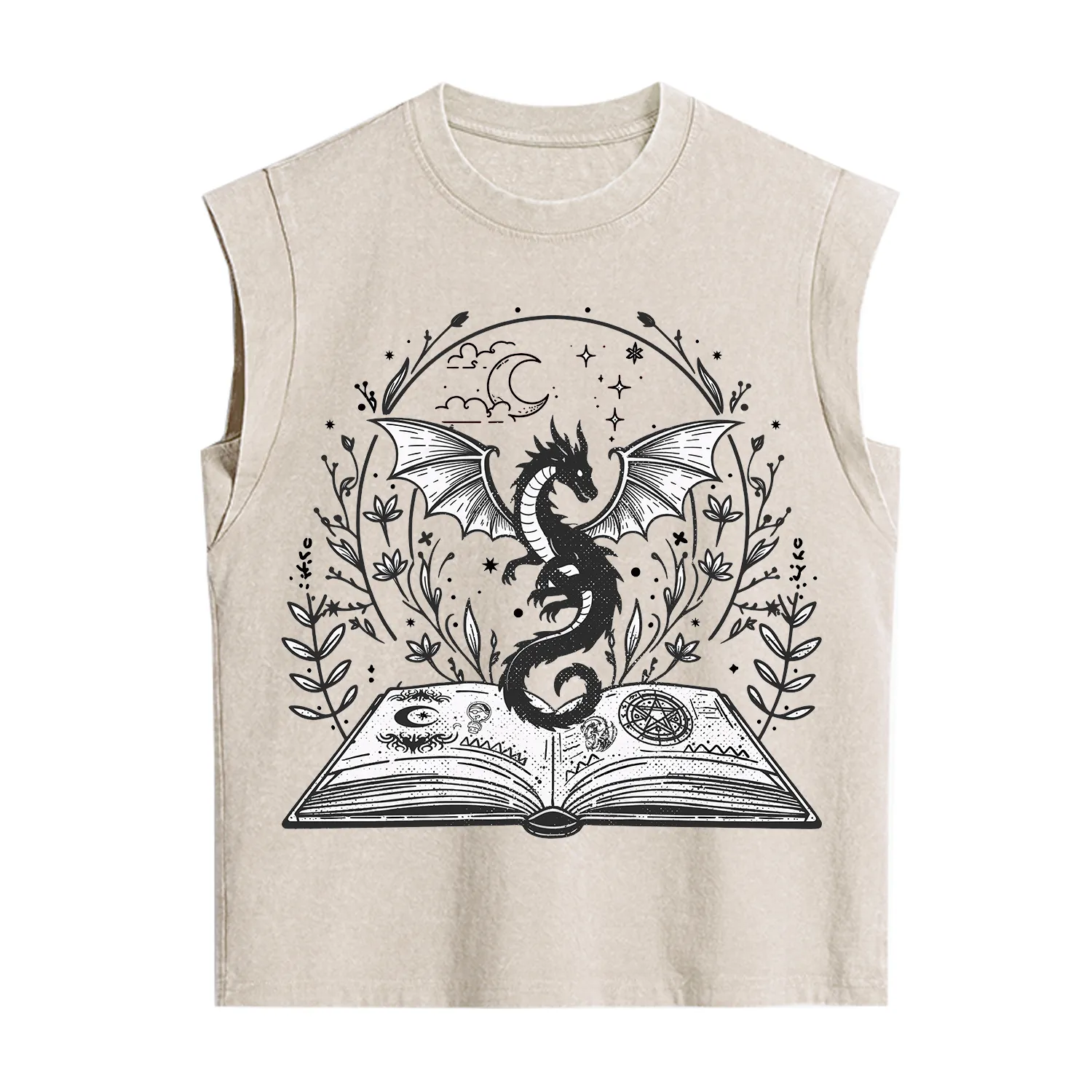 Purplehecate Magical Book Dragon Fantasy Vintage Washed Tank