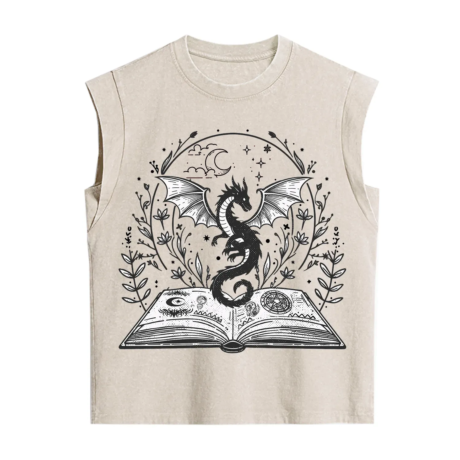 Purplehecate Magical Book Dragon Fantasy Vintage Washed Tank