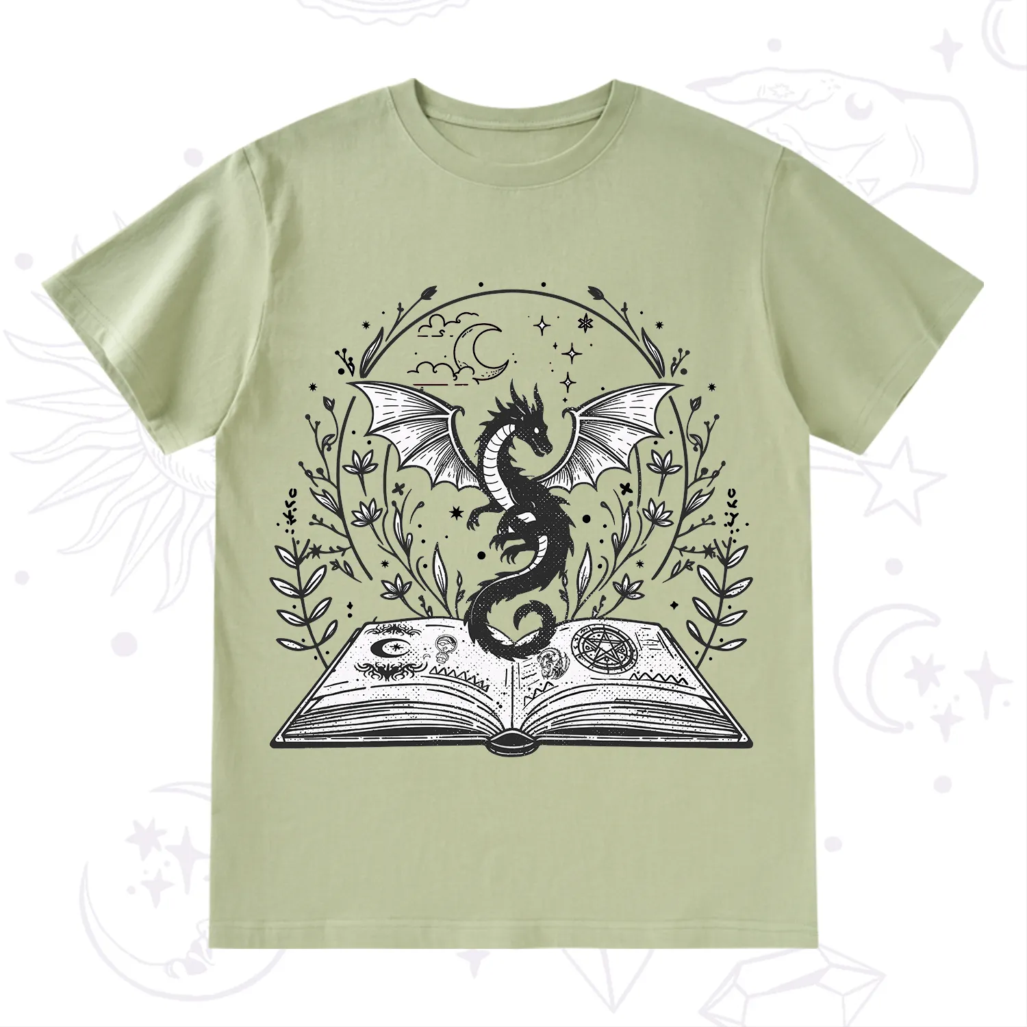 Purplehecate Magical Book Dragon Fantasy T-Shirt
