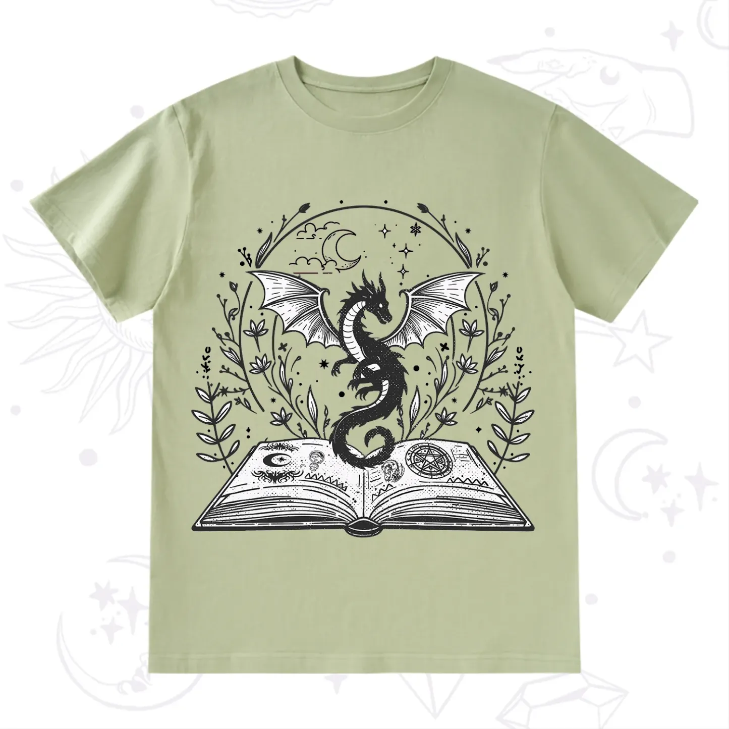 Purplehecate Magical Book Dragon Fantasy T-Shirt