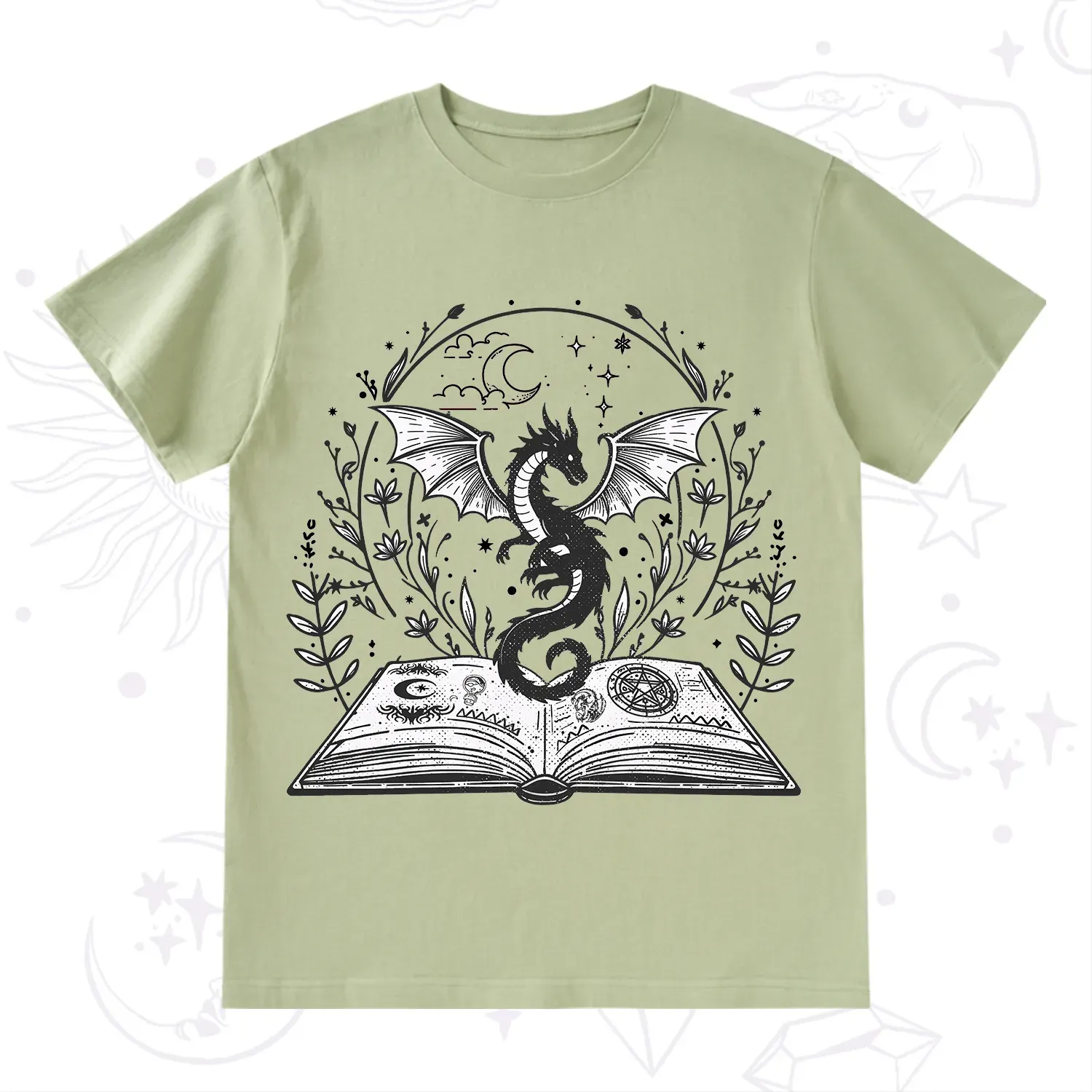 Purplehecate Magical Book Dragon Fantasy T-Shirt