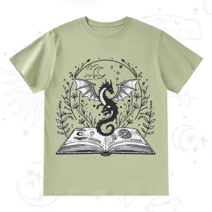Purplehecate Magical Book Dragon Fantasy T-Shirt