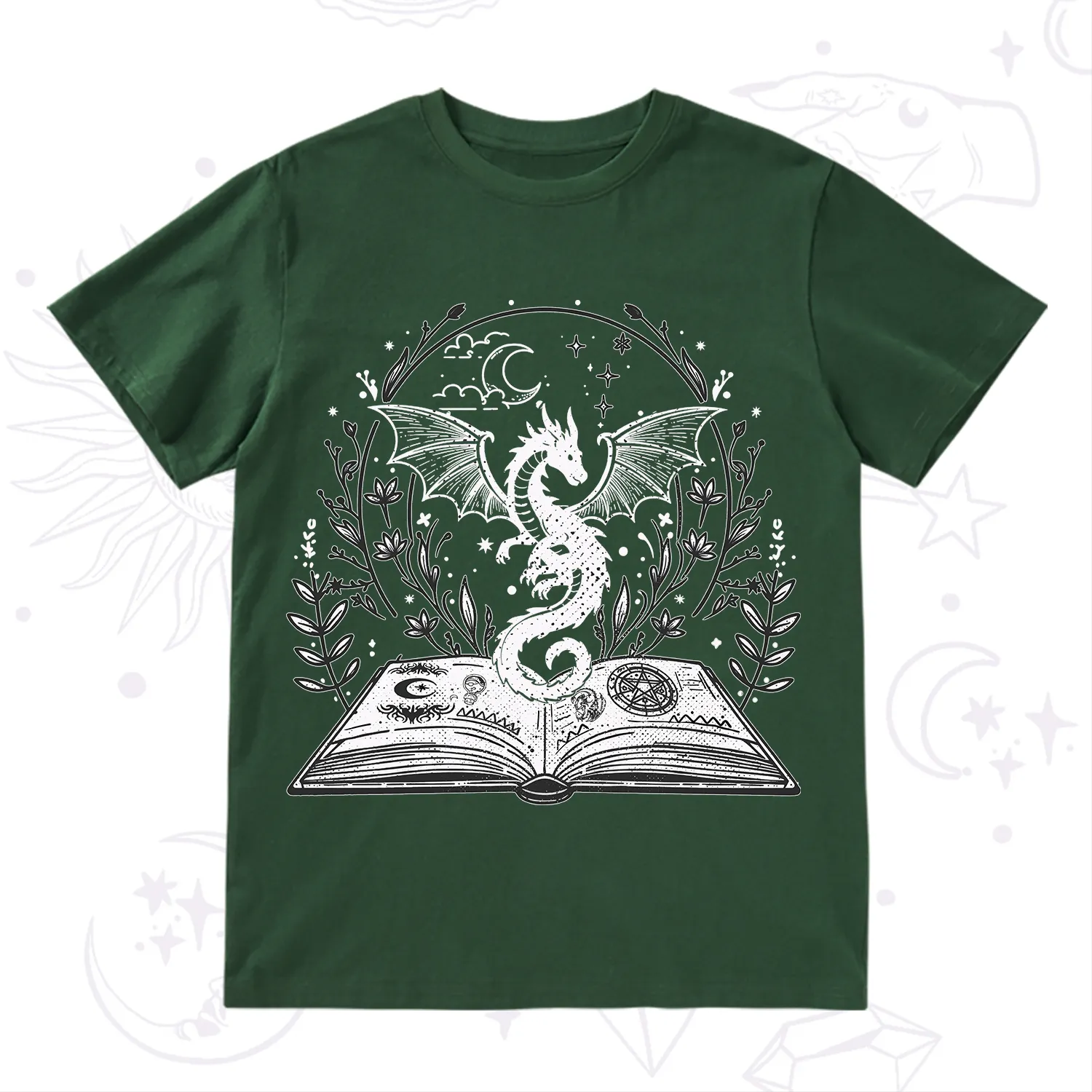 Purplehecate Magical Book Dragon Fantasy T-Shirt