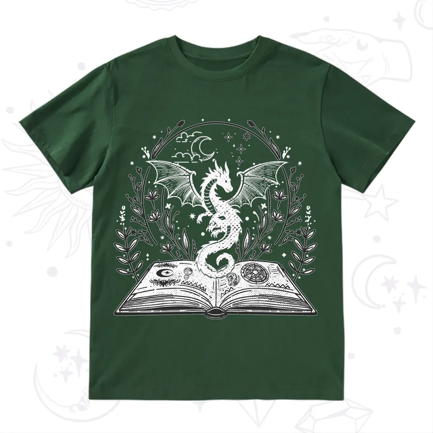 Purplehecate Magical Book Dragon Fantasy T-Shirt