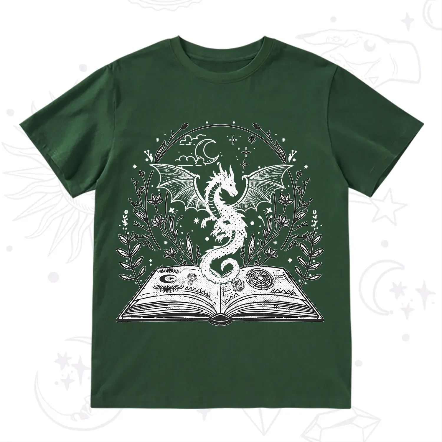 Purplehecate Magical Book Dragon Fantasy T-Shirt