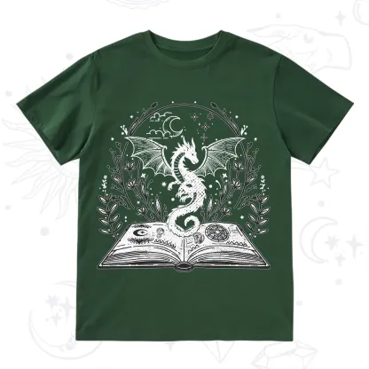 Purplehecate Magical Book Dragon Fantasy T-Shirt