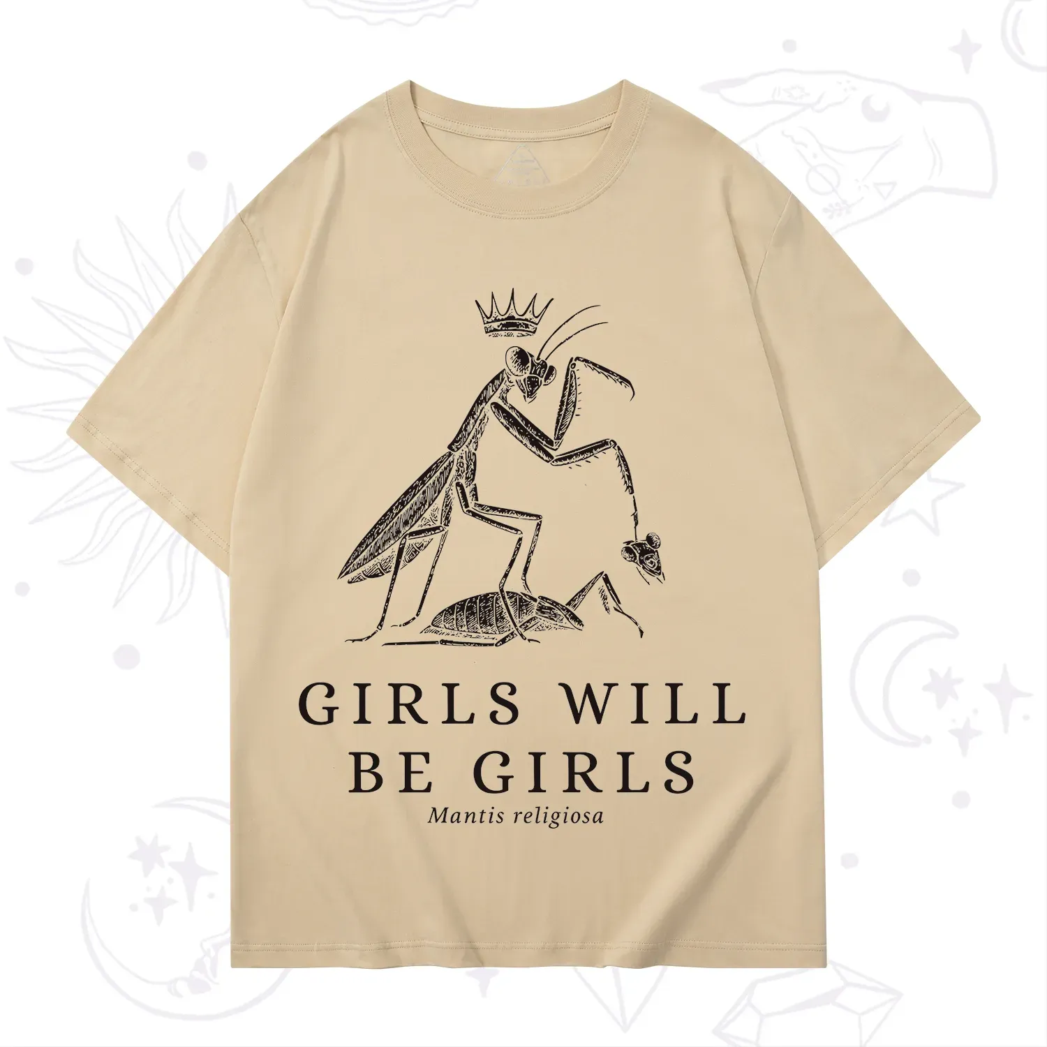 Purplehecate Girls Will Be Girls Funny Praying Mantis T-Shirt