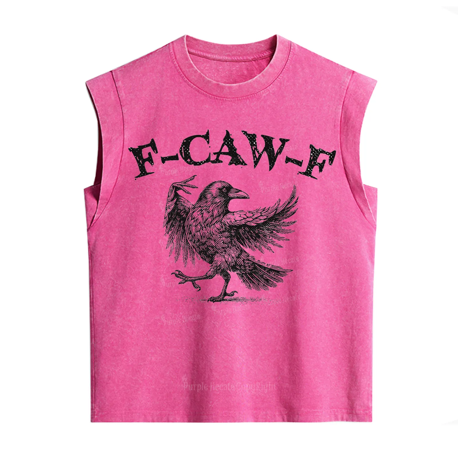 Purplehecate F-caw-f Crow Vintage Washed Tank