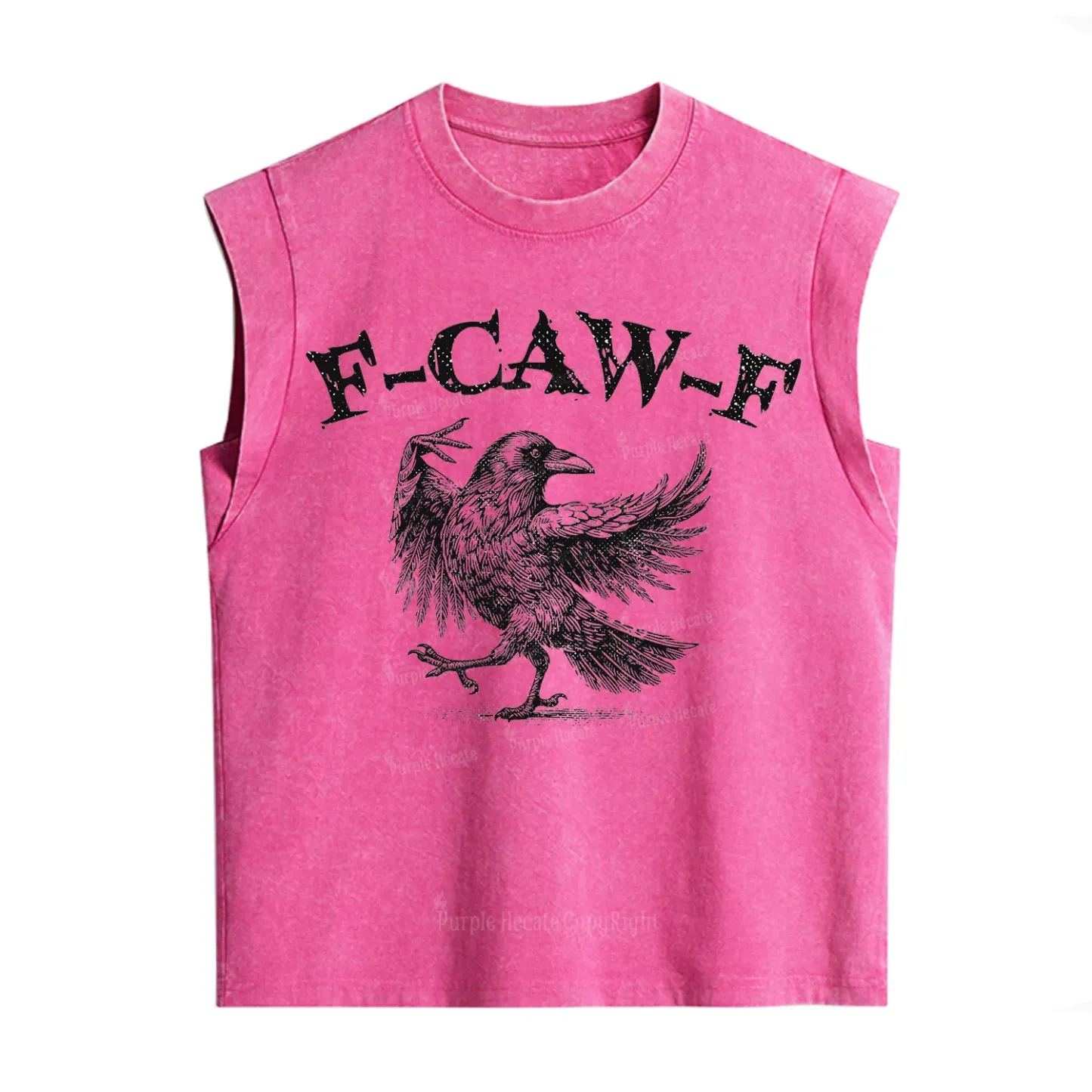 Purplehecate F-caw-f Crow Vintage Washed Tank