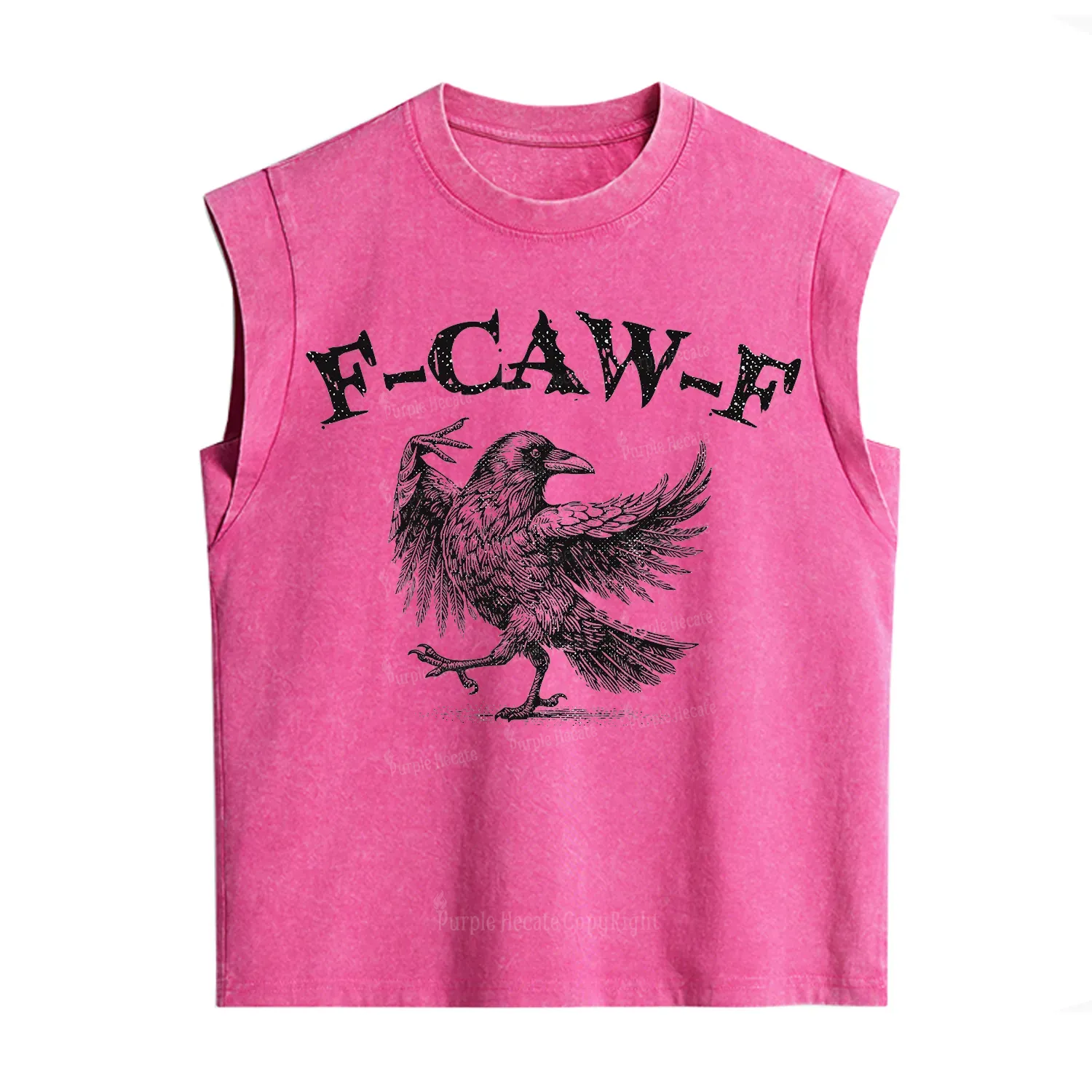 Purplehecate F-caw-f Crow Vintage Washed Tank