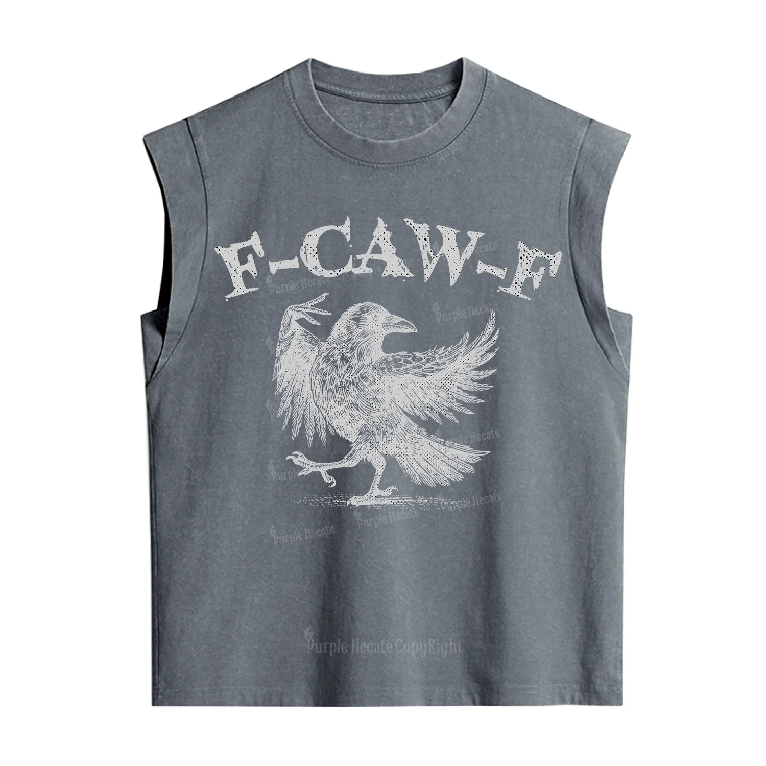 Purplehecate F-caw-f Crow Vintage Washed Tank