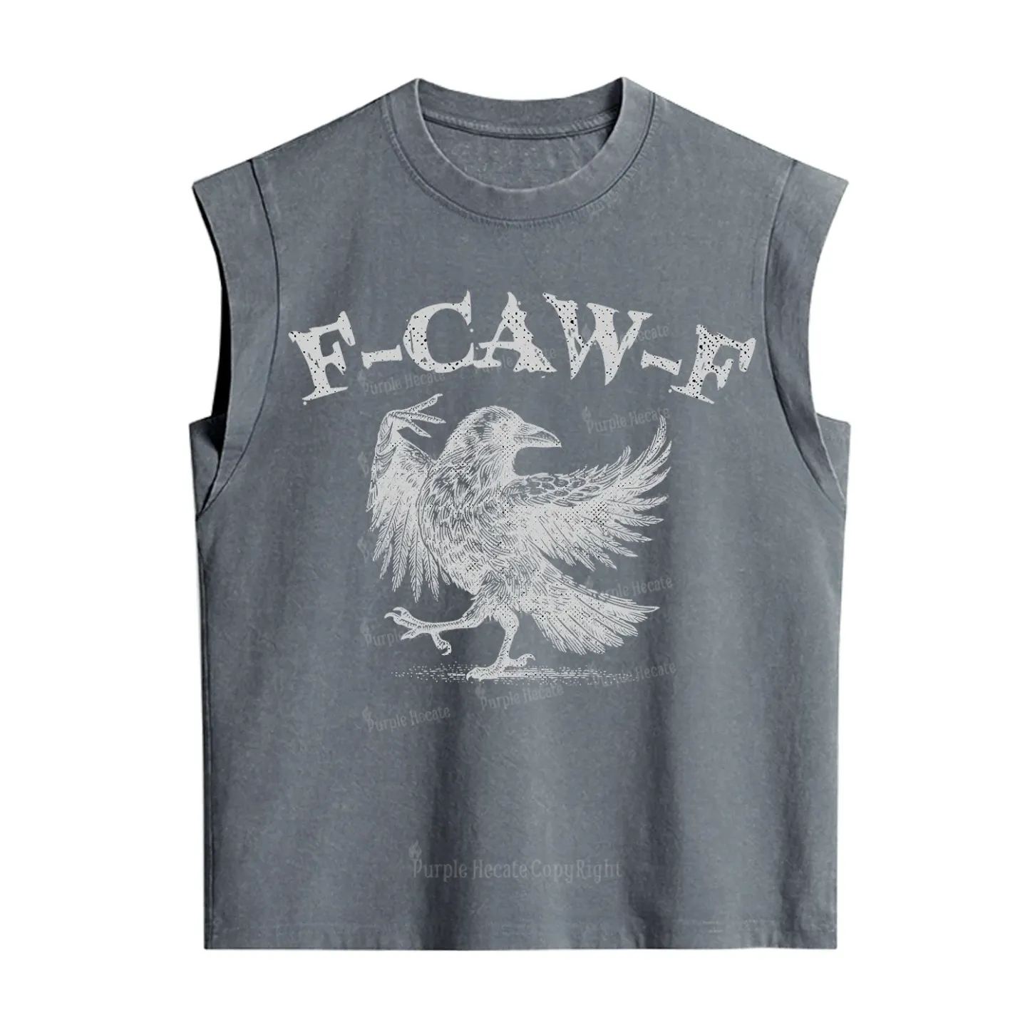 Purplehecate F-caw-f Crow Vintage Washed Tank