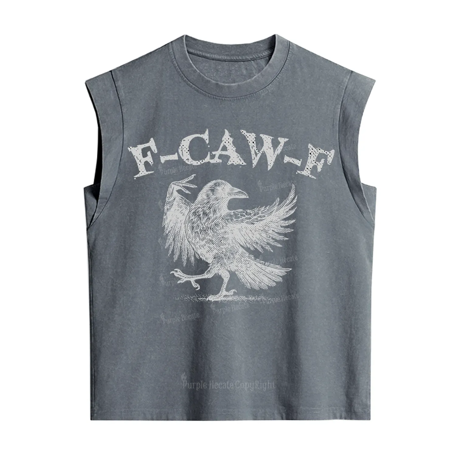 Purplehecate F-caw-f Crow Vintage Washed Tank