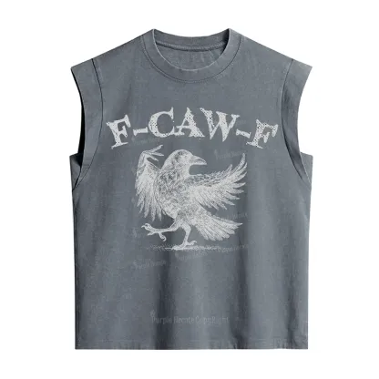 Purplehecate F-caw-f Crow Vintage Washed Tank