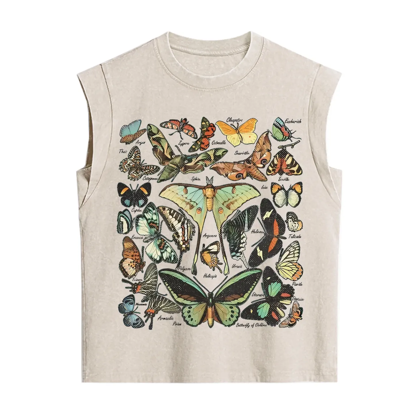 Purplehecate Vintage Butterfly & Moth Vintage Washed Tank