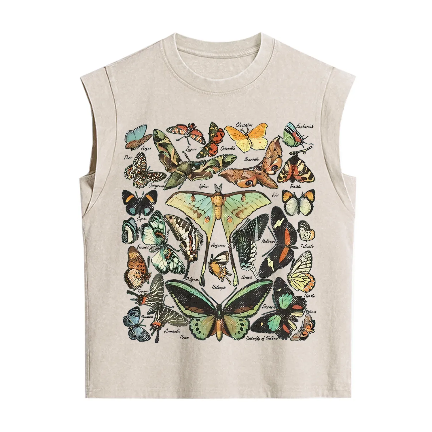 Purplehecate Vintage Butterfly & Moth Vintage Washed Tank