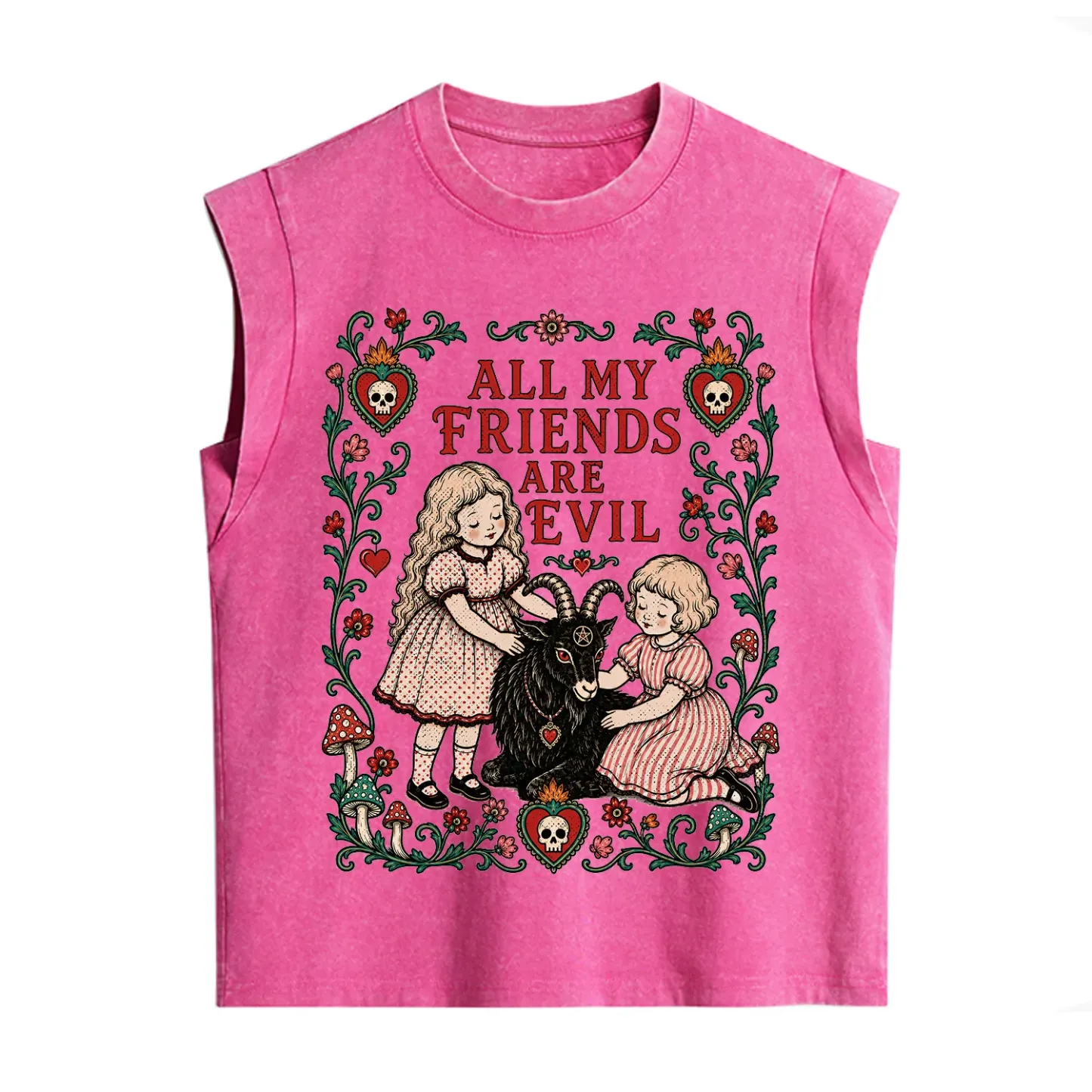 Purplehecate All My Friends Are Evil Vintage Washed Tank
