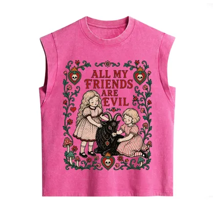 Purplehecate All My Friends Are Evil Vintage Washed Tank