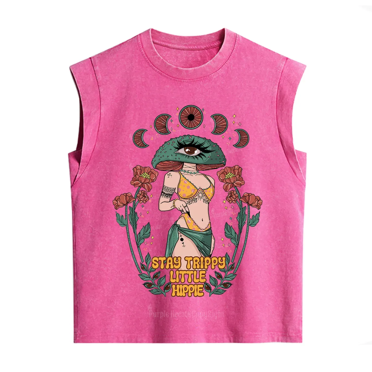Purplehecate Stay Trippy Little Hippie Vintage Washed Tank