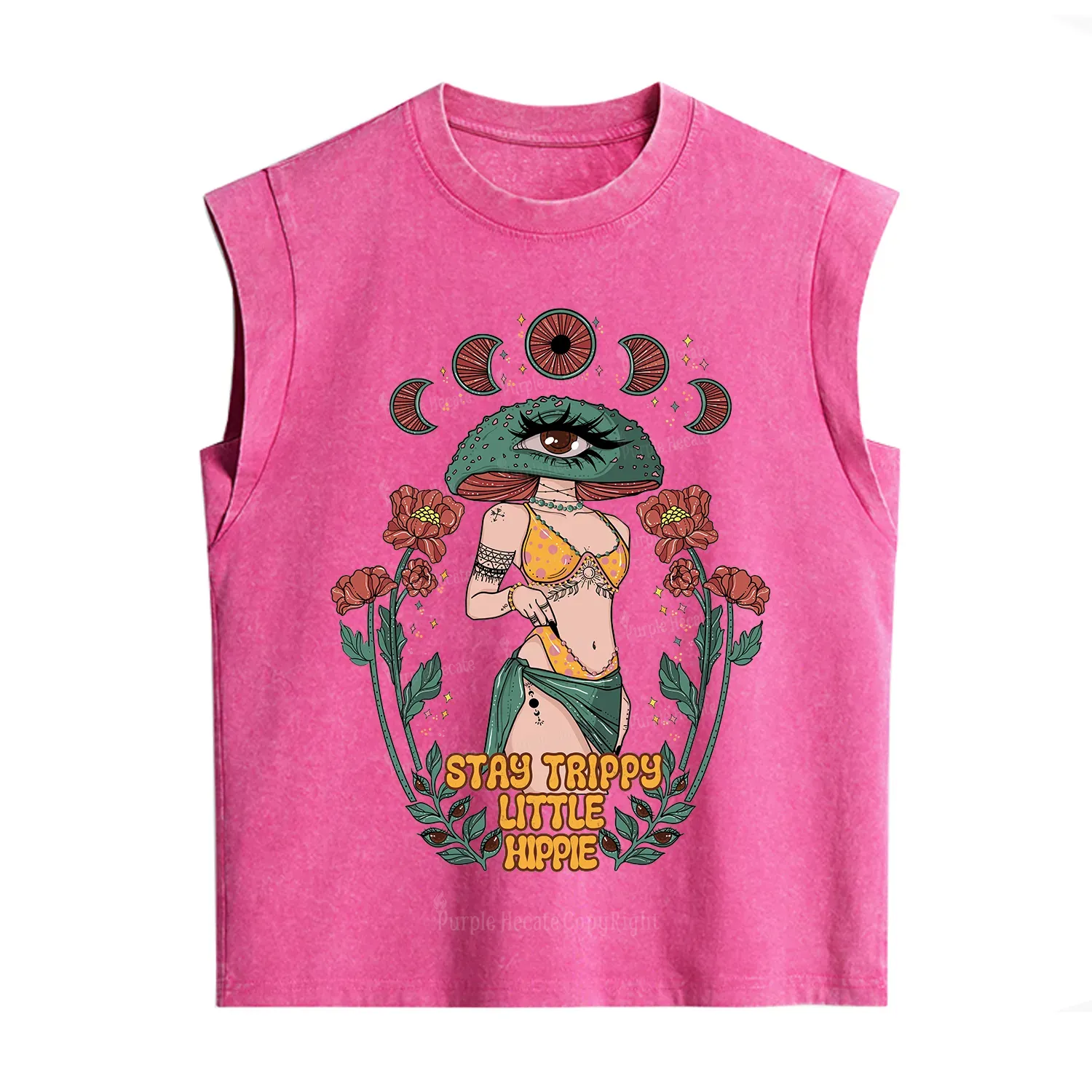 Purplehecate Stay Trippy Little Hippie Vintage Washed Tank