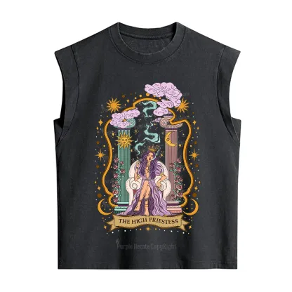 Purplehecate The High Priestess Goddess Vintage Washed Tank