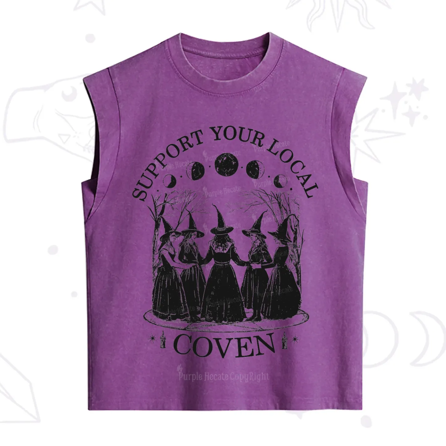 Purplehecate Support Your Local Coven Vintage Washed Tank