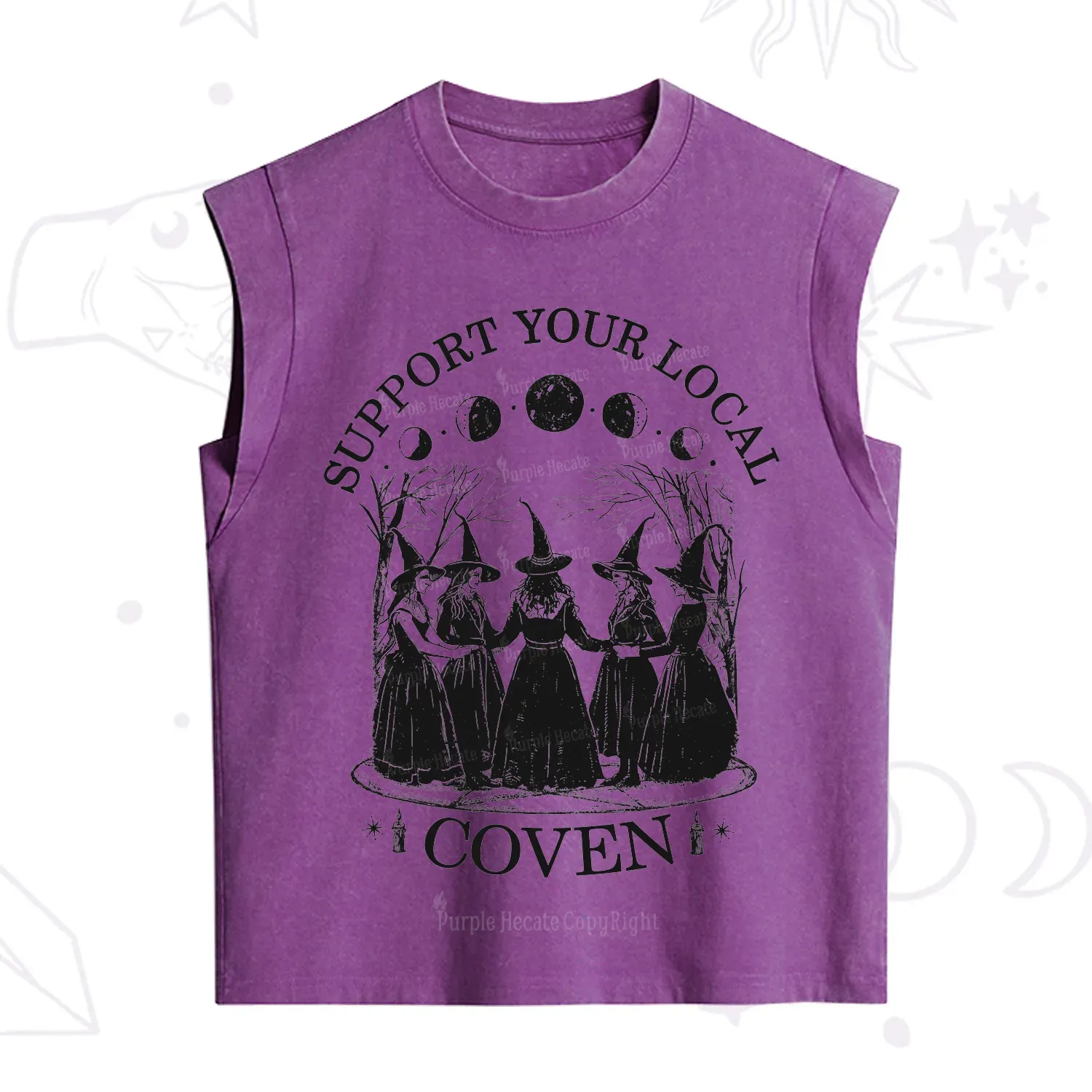 Purplehecate Support Your Local Coven Vintage Washed Tank