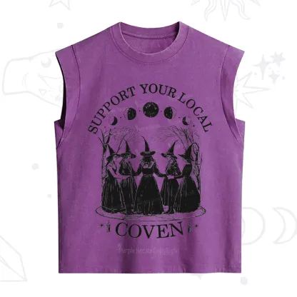 Purplehecate Support Your Local Coven Vintage Washed Tank