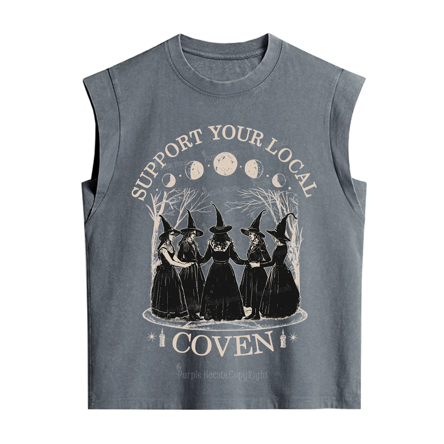 Purplehecate Support Your Local Coven Vintage Washed Tank