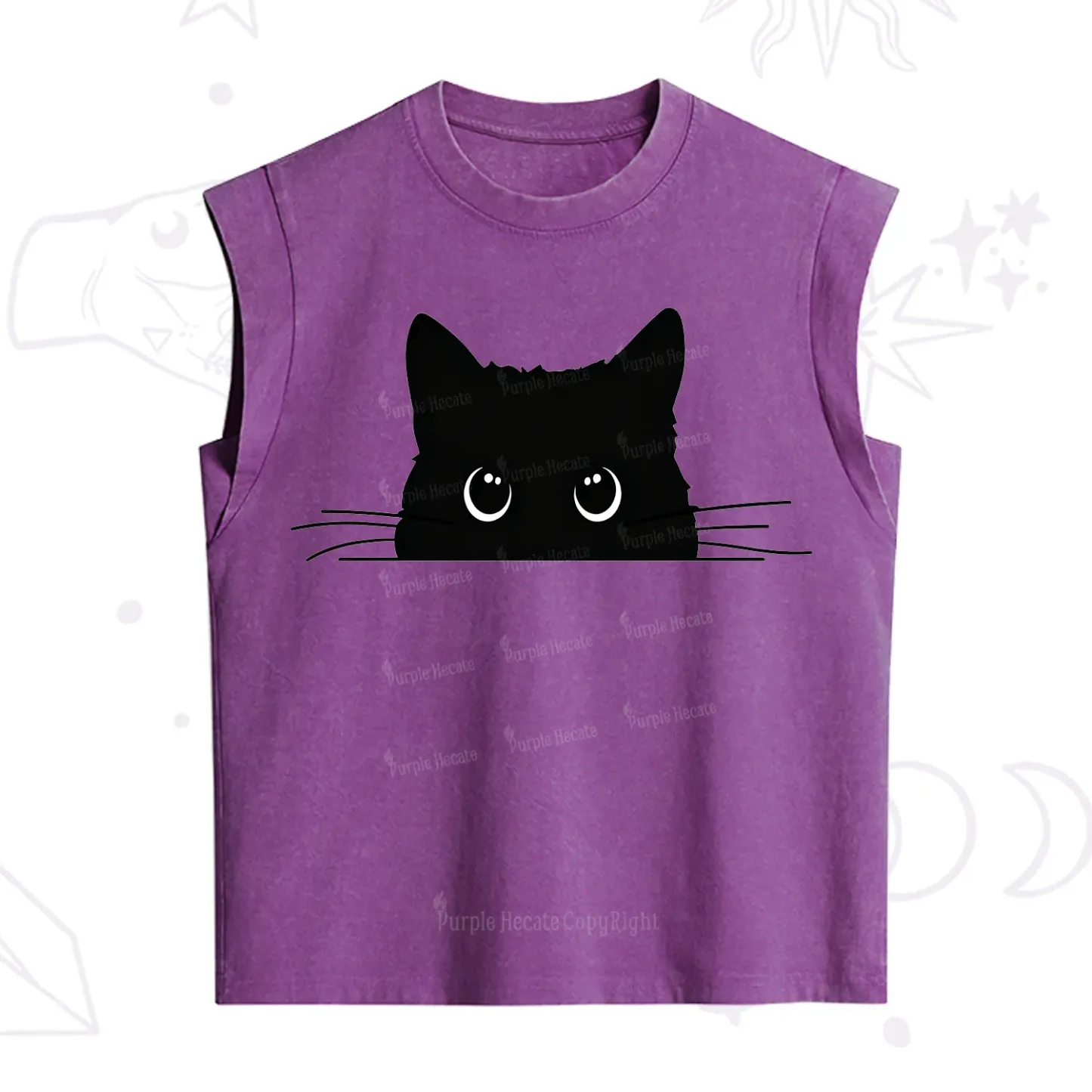 Purplehecate Black Cat Vintage Washed Tank