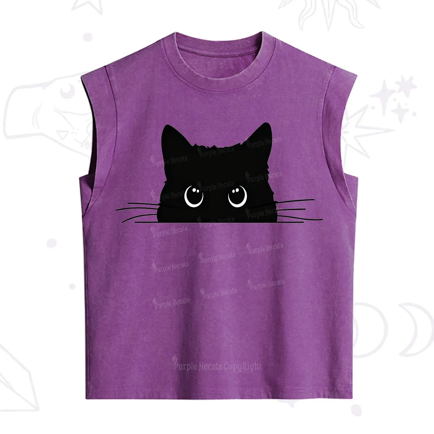 Purplehecate Black Cat Vintage Washed Tank