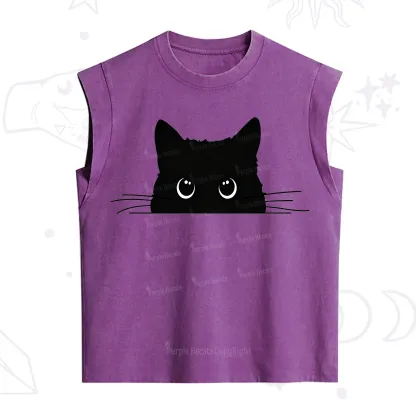 Purplehecate Black Cat Vintage Washed Tank