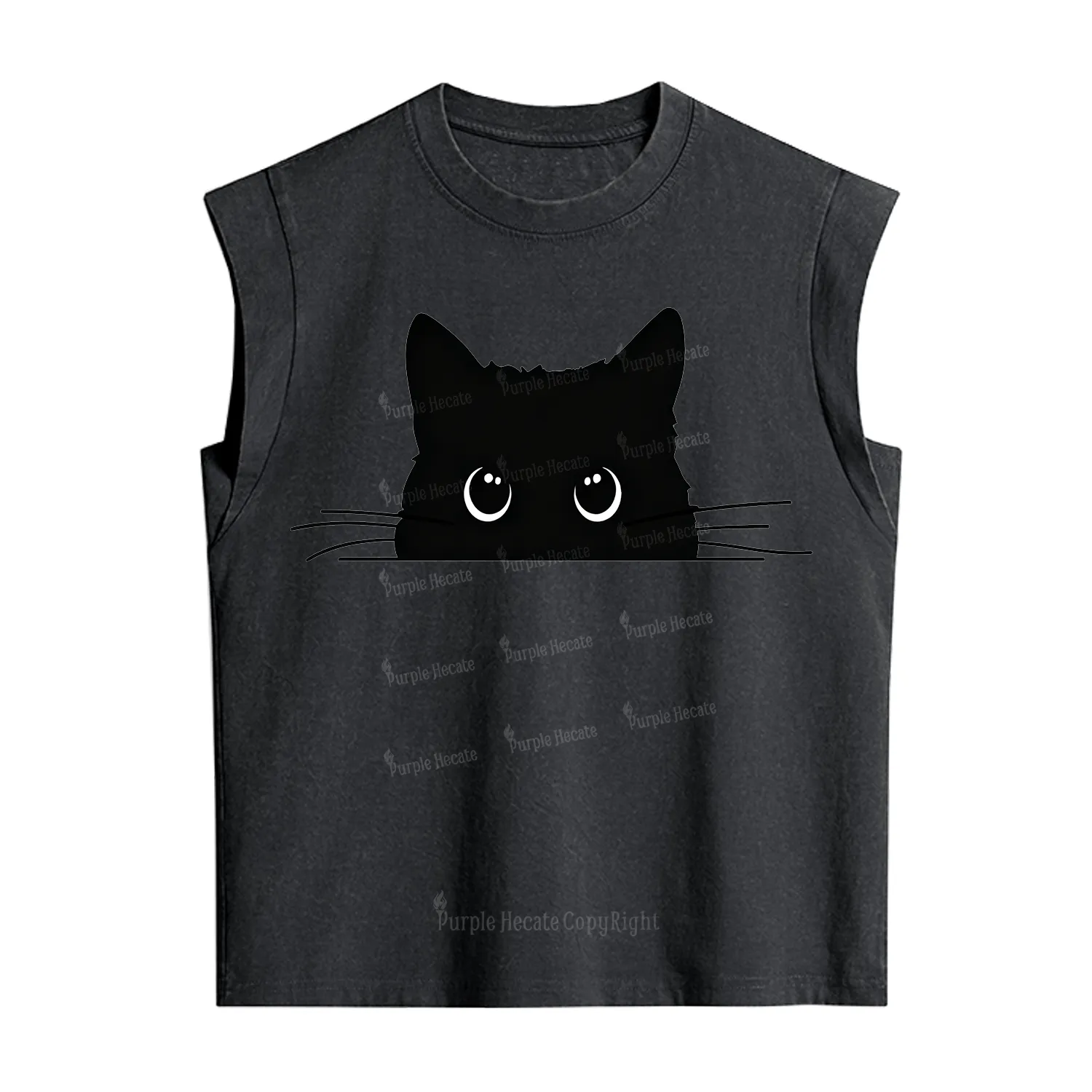 Purplehecate Black Cat Vintage Washed Tank