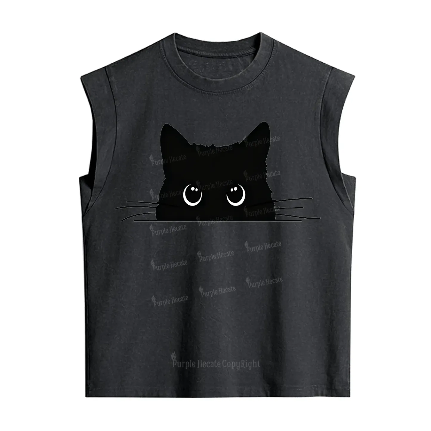 Purplehecate Black Cat Vintage Washed Tank