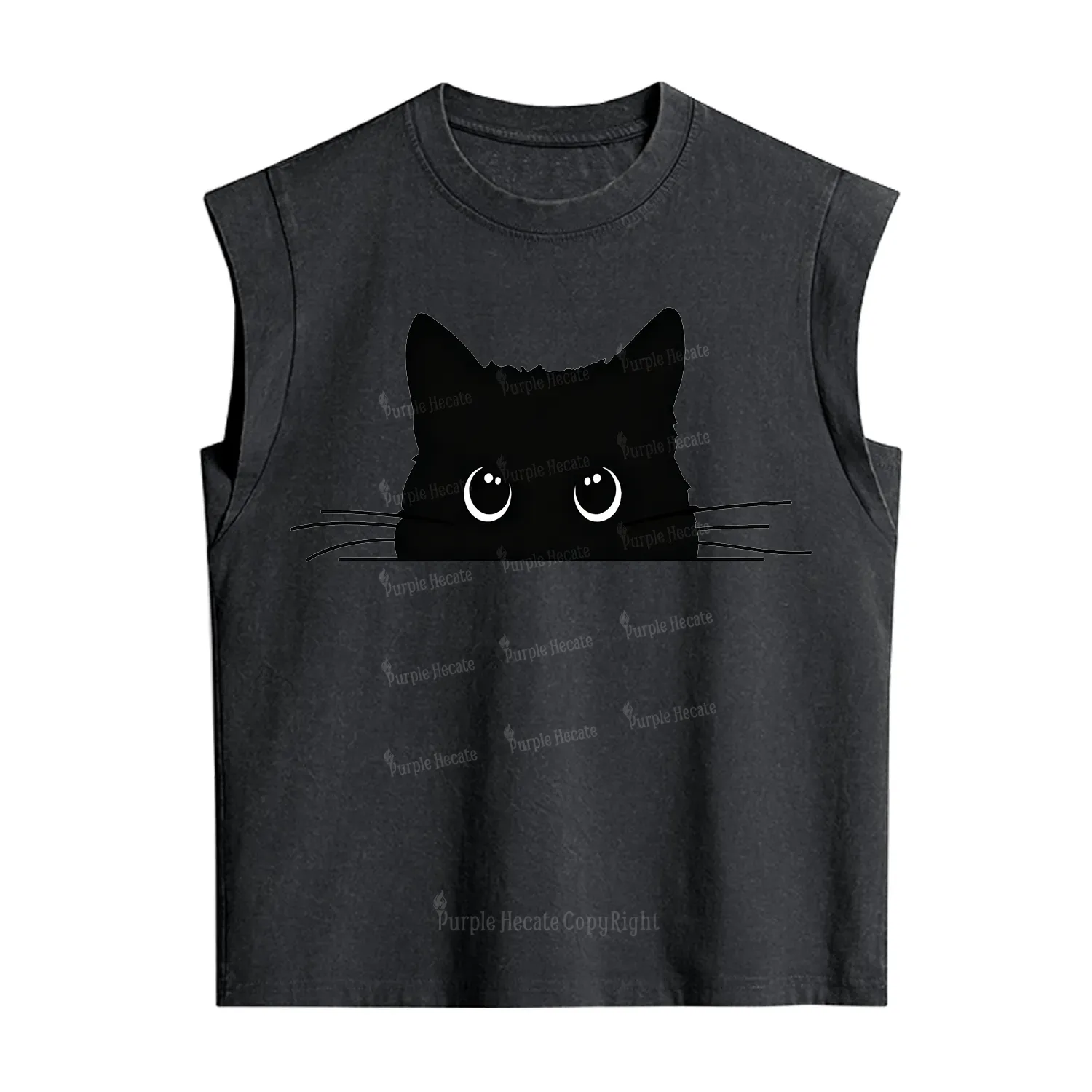 Purplehecate Black Cat Vintage Washed Tank